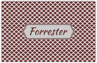 Thumbnail for Personalized Hourglass Placemat - Brown and White - Light Grey Decorative Rectangle Frame -  View