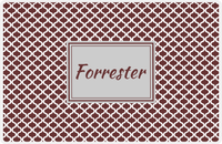 Thumbnail for Personalized Hourglass Placemat - Brown and White - Light Grey Rectangle Frame -  View