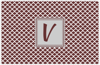 Thumbnail for Personalized Hourglass Placemat - Brown and White - Light Grey Square Frame -  View