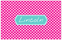 Thumbnail for Personalized Hourglass Placemat - Hot Pink and White - Viking Blue Decorative Rectangle Frame -  View