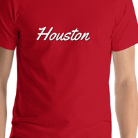 Thumbnail for Personalized Houston T-Shirt - Red - Shirt Close-Up View
