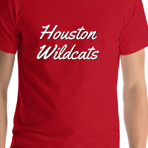 Personalized Houston T-Shirt - Red - Shirt Close-Up View