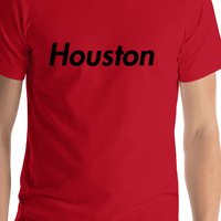 Thumbnail for Personalized Houston T-Shirt - Red - Shirt Close-Up View