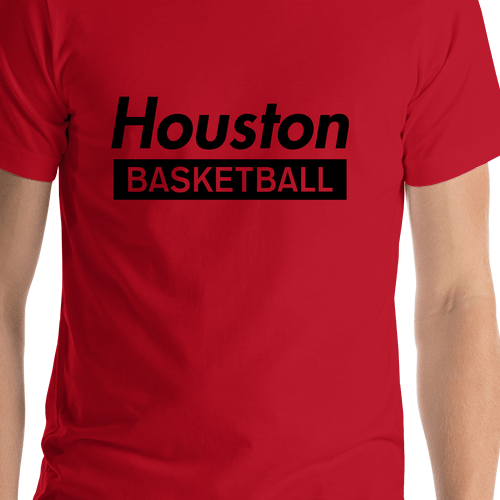 Houston Basketball T-Shirt - Red - Shirt Close-Up View