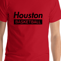 Thumbnail for Houston Basketball T-Shirt - Red - Shirt Close-Up View