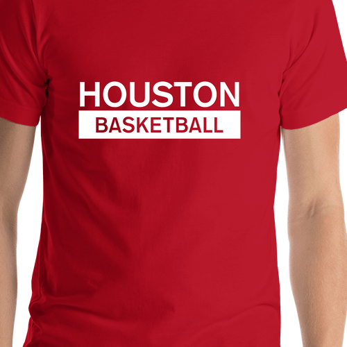 Houston Basketball T-Shirt - Red - Shirt Close-Up View