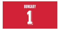 Thumbnail for Personalized Hungary Jersey Number Beach Towel - Red - Front View
