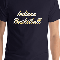 Thumbnail for Personalized Indiana Basketball T-Shirt - Blue - Shirt Close-Up View
