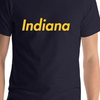 Thumbnail for Personalized Indiana T-Shirt - Blue - Shirt Close-Up View