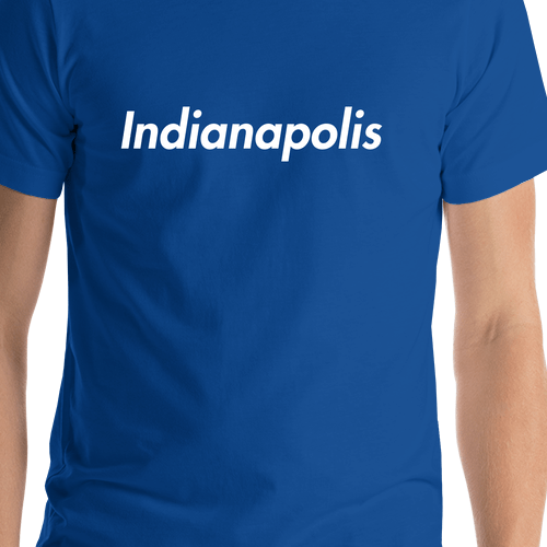 Personalized Indianapolis T-Shirt - Blue - Shirt Close-Up View