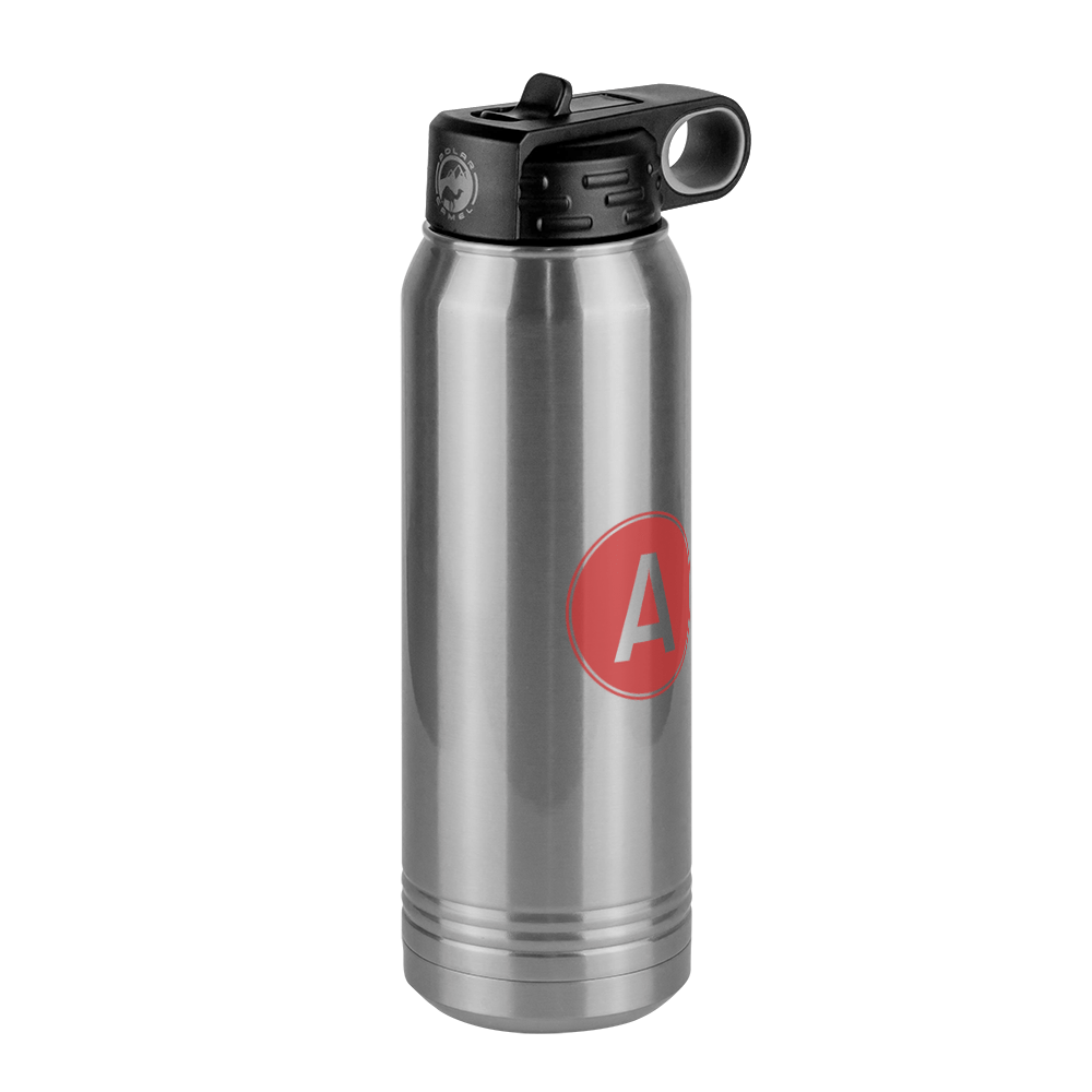 Personalized Initial Water Bottle (30 oz) - Front Right View