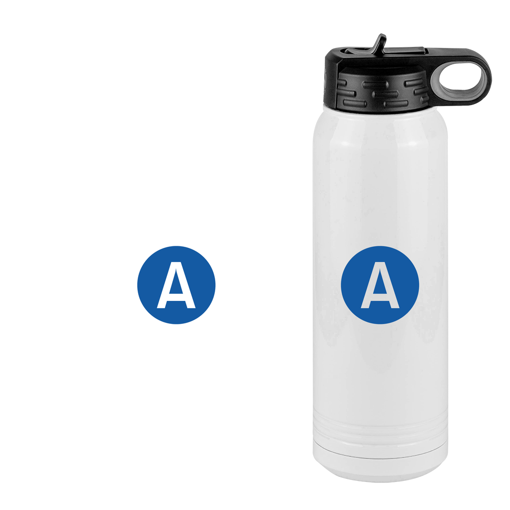 Personalized Initial Water Bottle (30 oz) - New York Subway A Train - Design View
