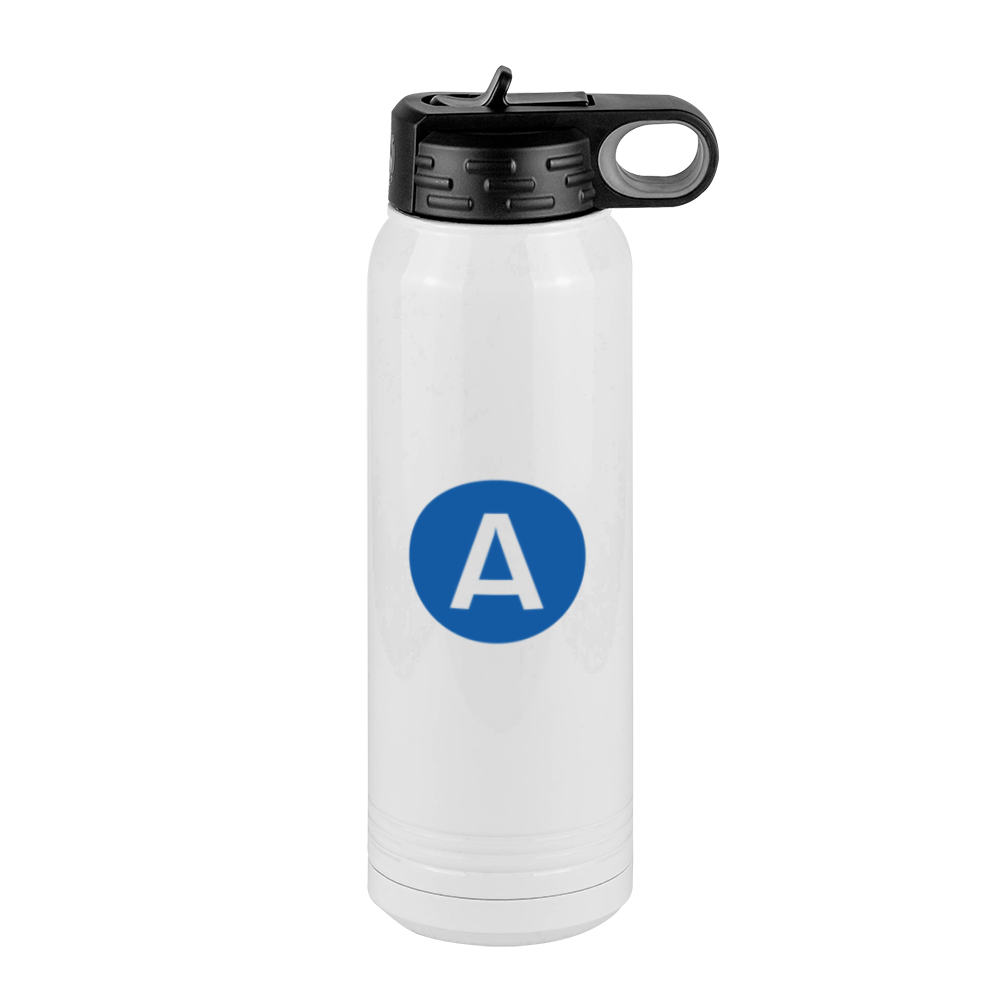 Personalized Initial Water Bottle (30 oz) - New York Subway A Train - Right View