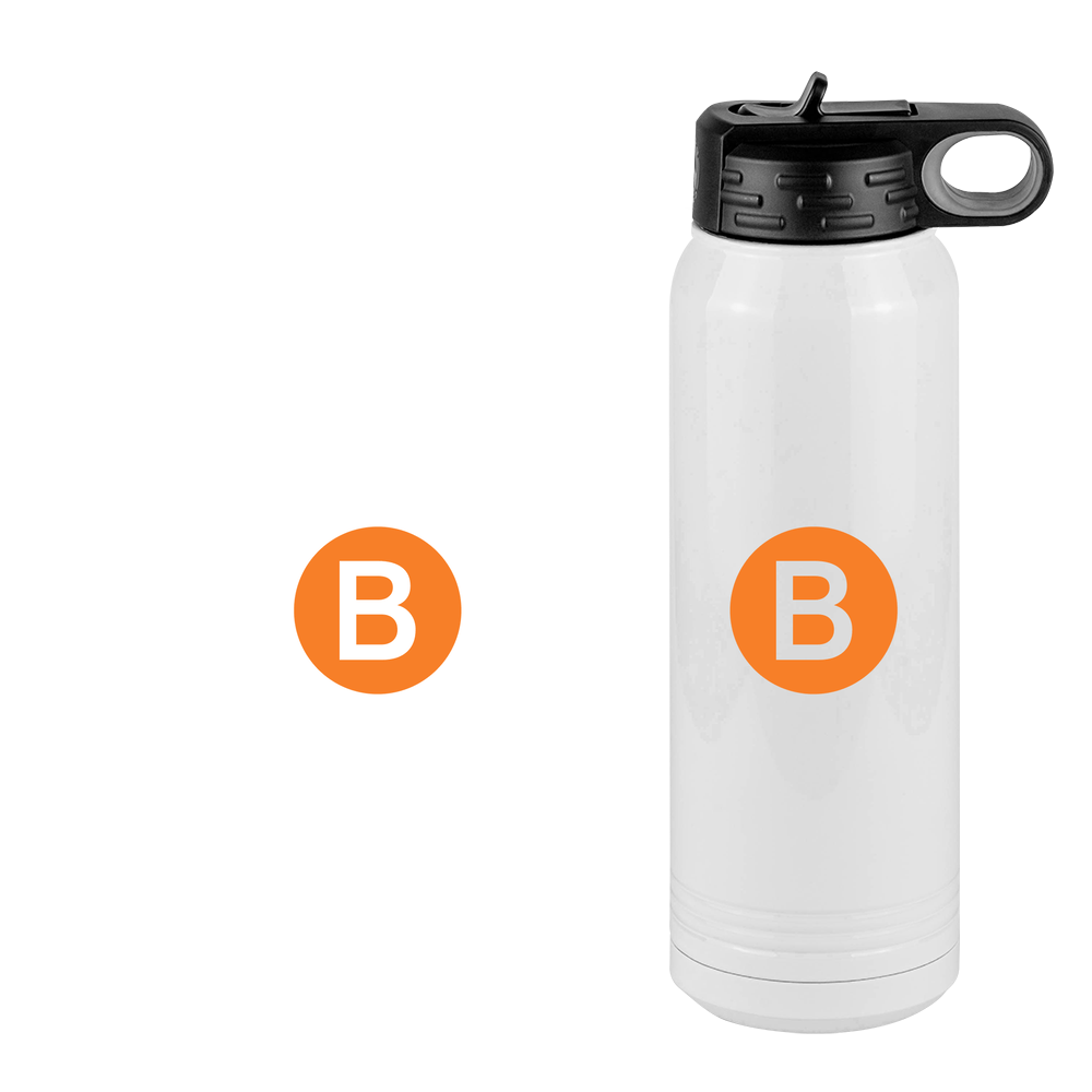 Personalized Initial Water Bottle (30 oz) - New York Subway B Train - Design View