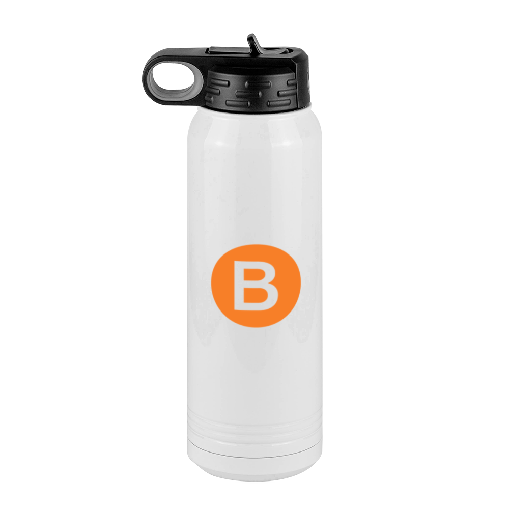 Personalized Initial Water Bottle (30 oz) - New York Subway B Train - Left View