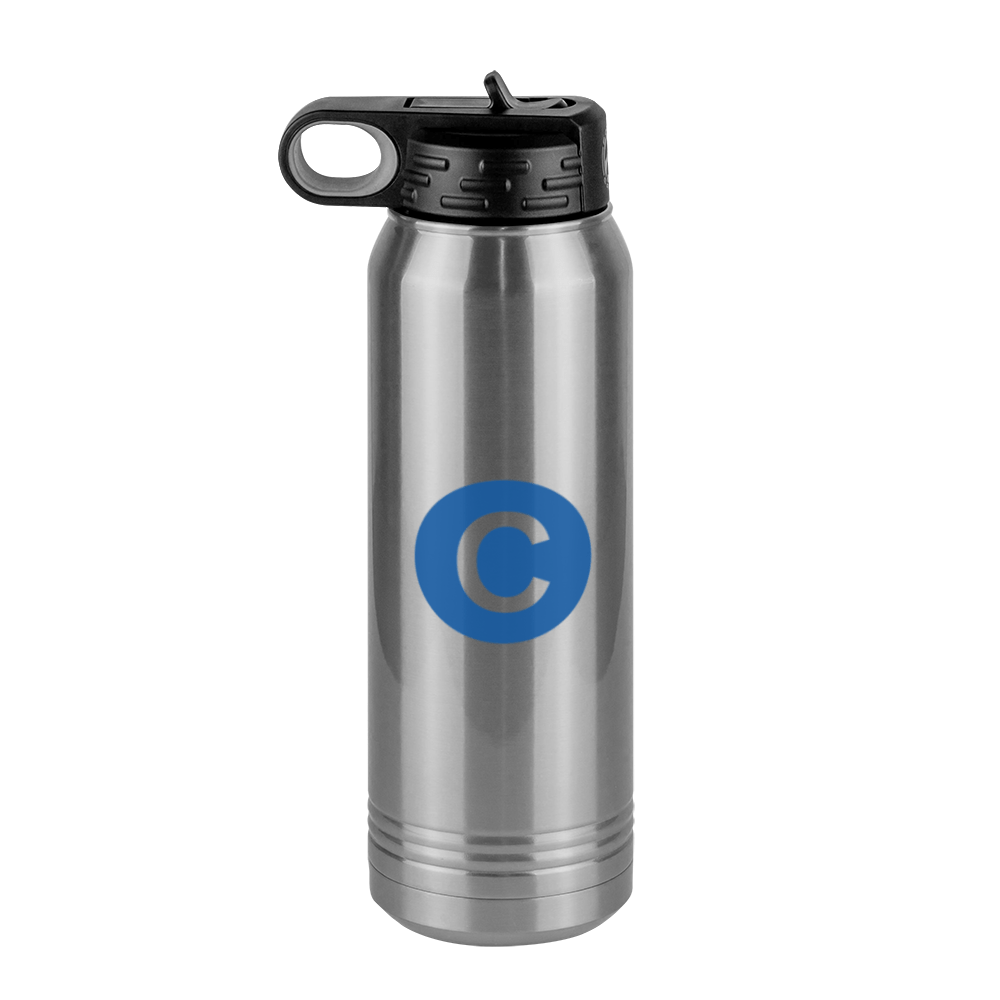 Personalized Initial Water Bottle (30 oz) - New York Subway C Train - Left View