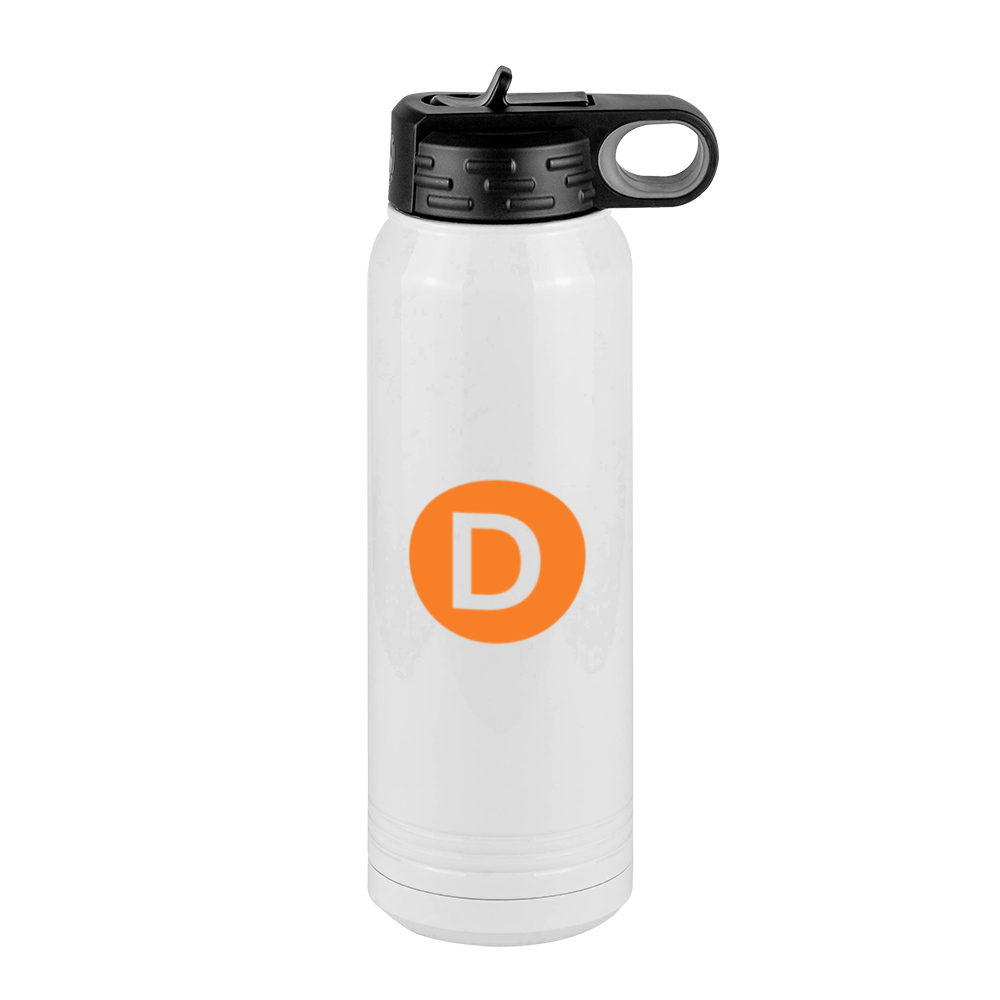 Personalized Initial Water Bottle (30 oz) - New York Subway D Train - Right View