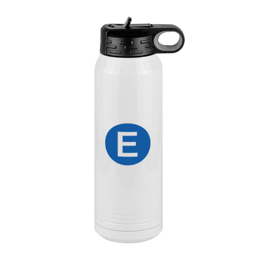 Personalized Initial Water Bottle (30 oz) - New York Subway E Train - Right View