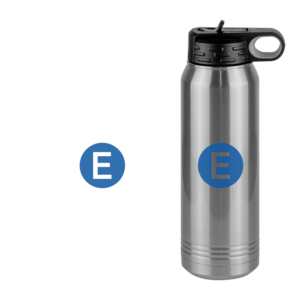 Personalized Initial Water Bottle (30 oz) - New York Subway E Train - Design View