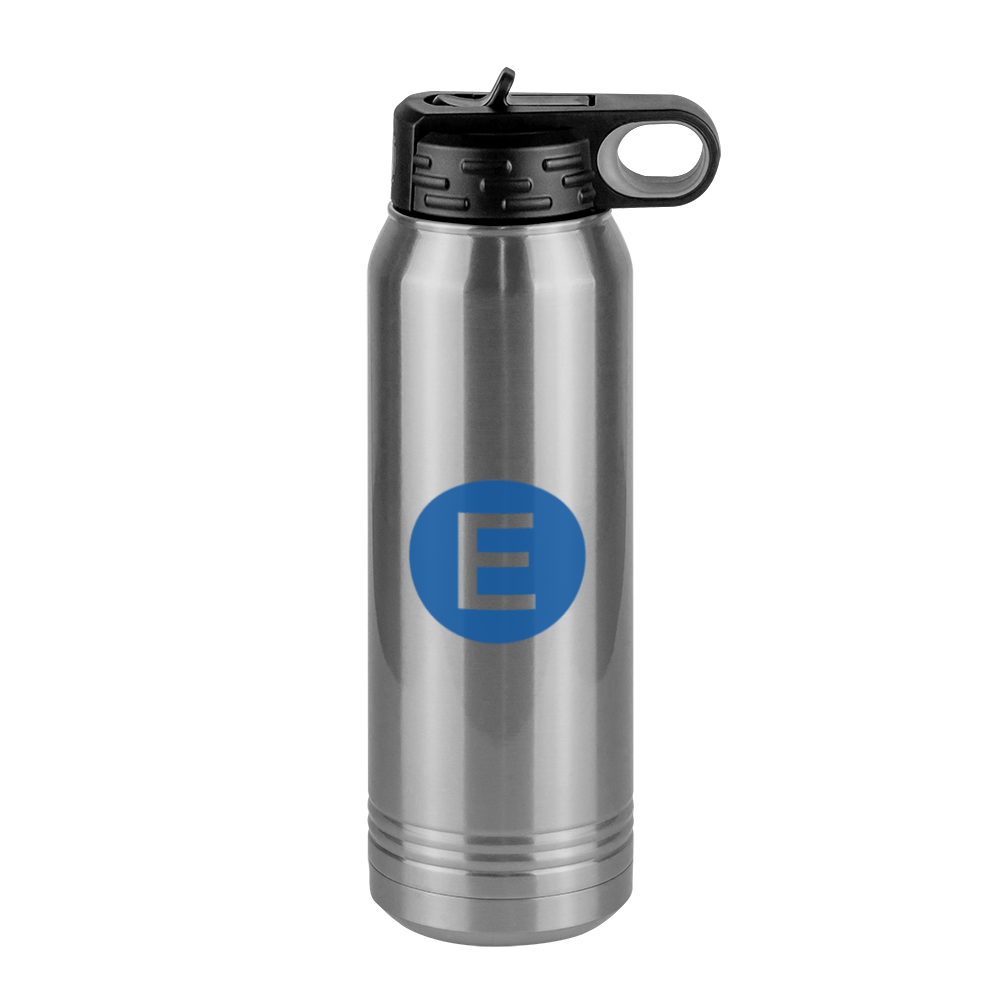 Personalized Initial Water Bottle (30 oz) - New York Subway E Train - Right View