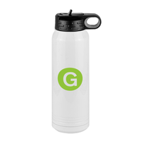 Thumbnail for Personalized Initial Water Bottle (30 oz) - New York Subway G Train - Right View