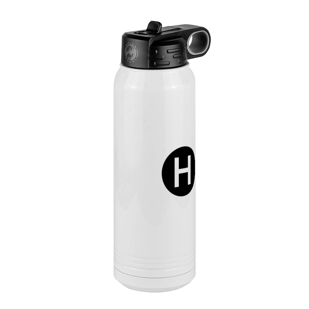 Personalized Initial Water Bottle (30 oz) - New York Subway H Train - Front Right View