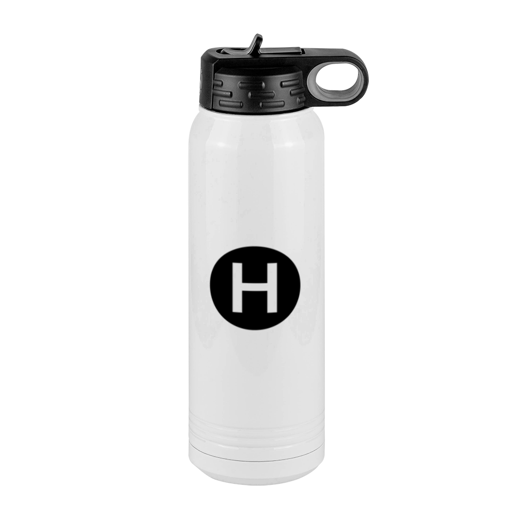 Personalized Initial Water Bottle (30 oz) - New York Subway H Train - Right View