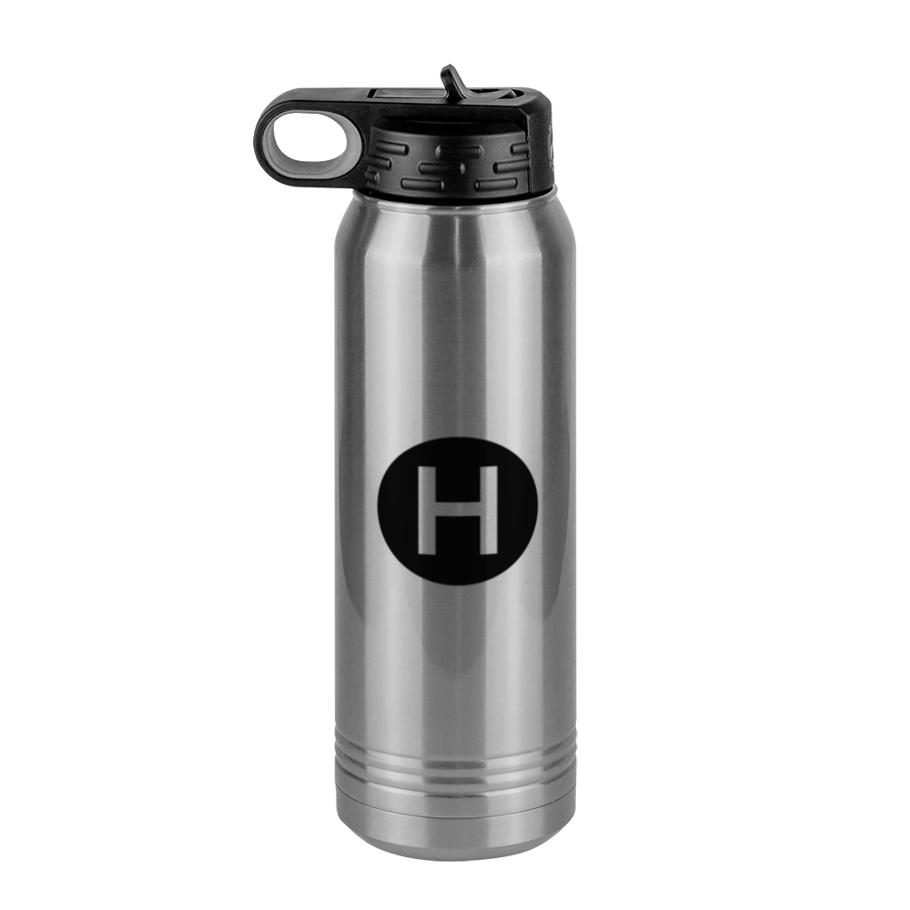 Personalized Initial Water Bottle (30 oz) - New York Subway H Train - Left View