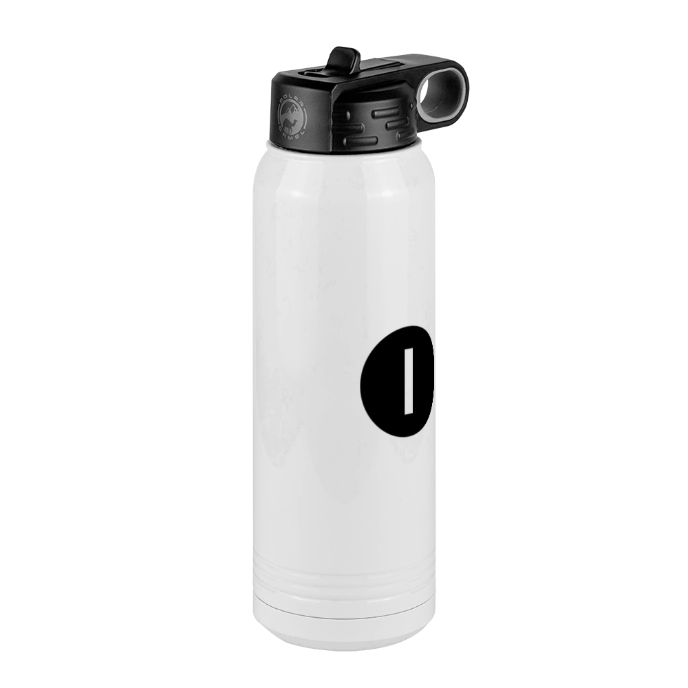 Personalized Initial Water Bottle (30 oz) - New York Subway I Train - Front Right View
