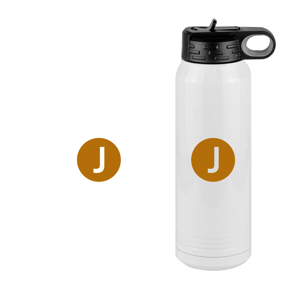 Personalized Initial Water Bottle (30 oz) - New York Subway J Train - Design View