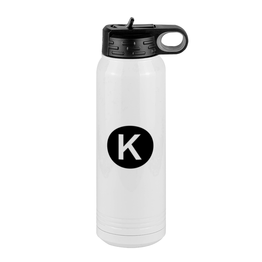 Personalized Initial Water Bottle (30 oz) - New York Subway K Train - Right View