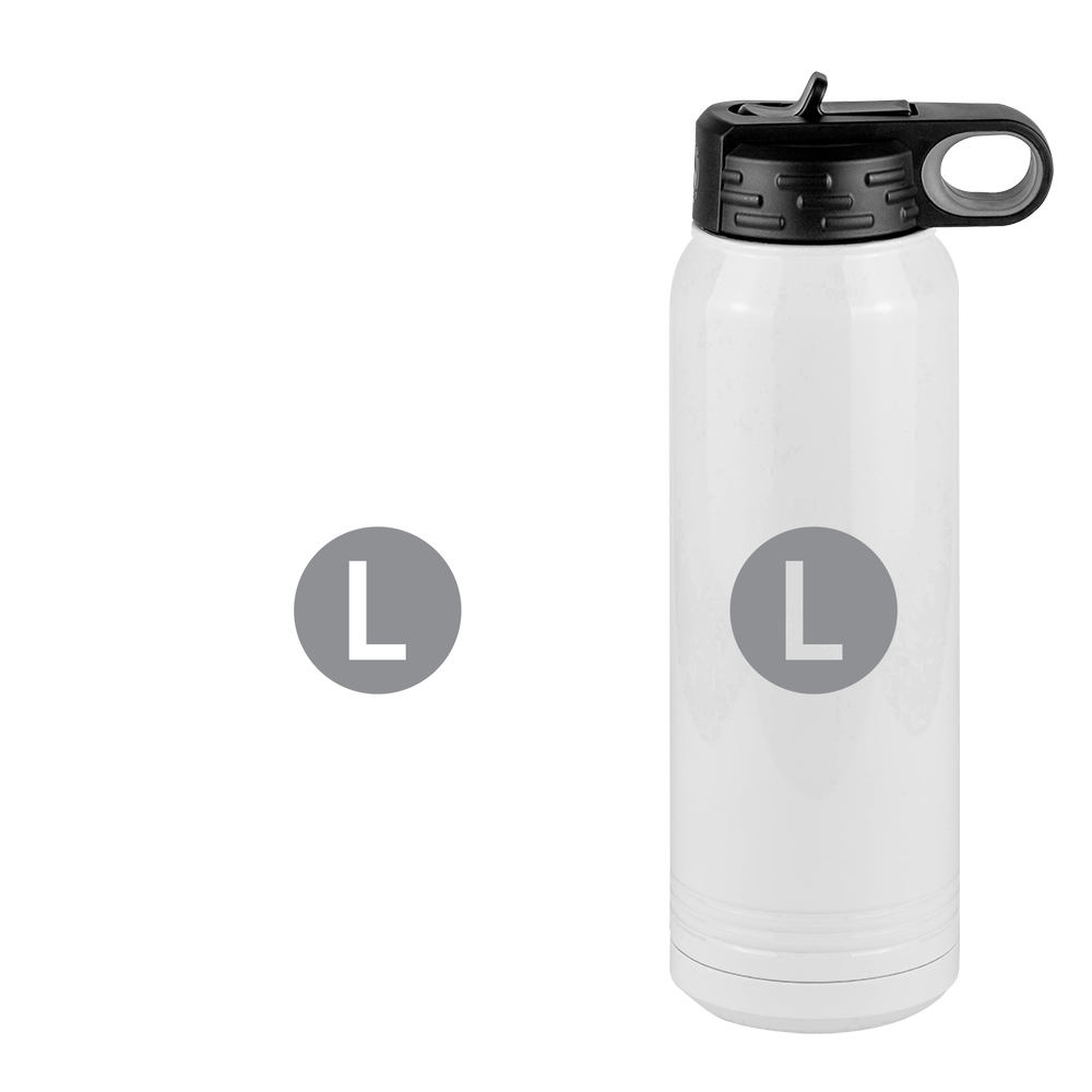 Personalized Initial Water Bottle (30 oz) - New York Subway L Train - Design View