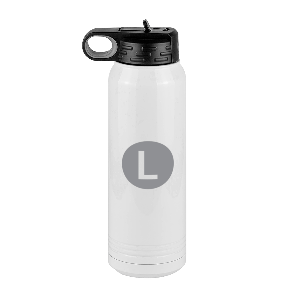 Personalized Initial Water Bottle (30 oz) - New York Subway L Train - Left View
