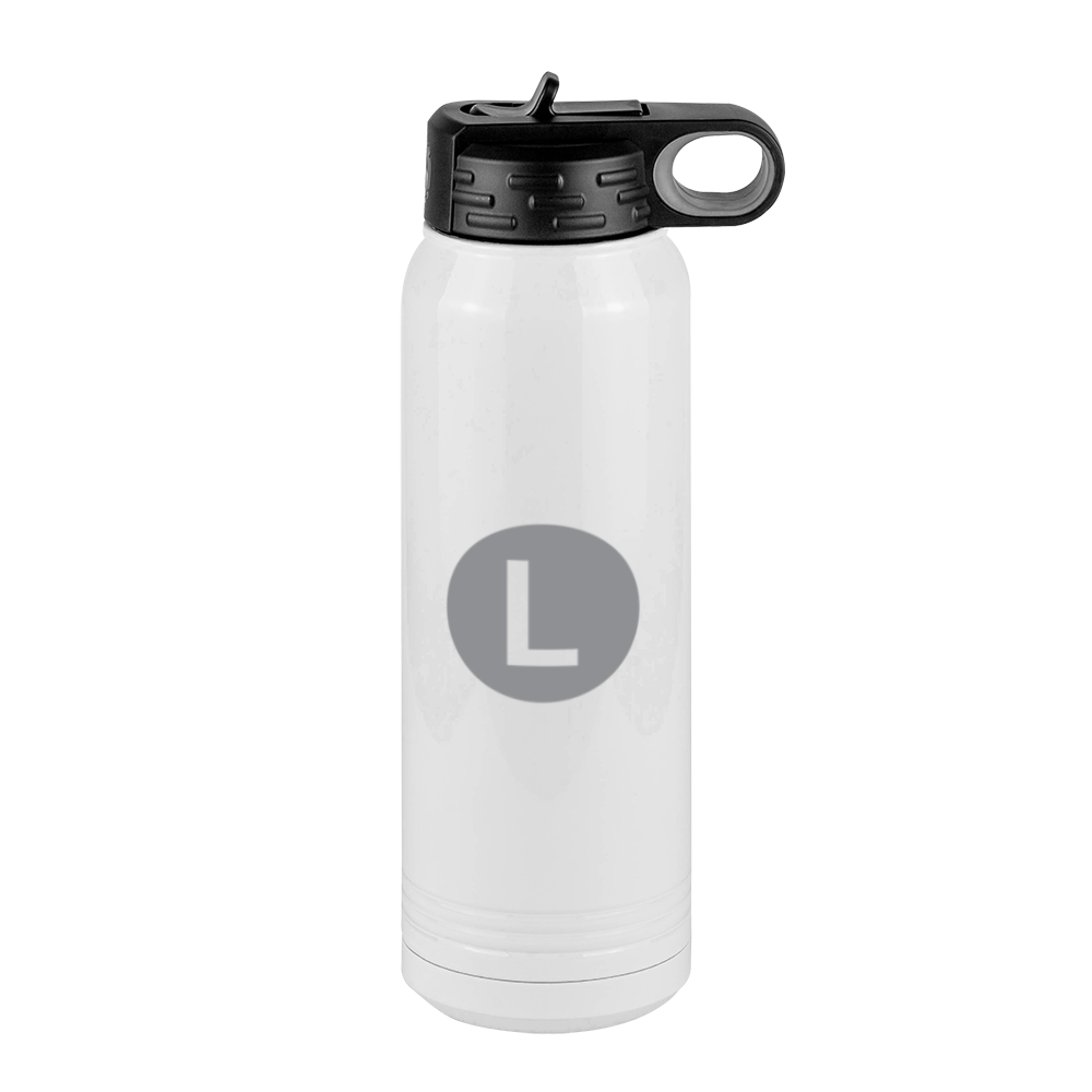 Personalized Initial Water Bottle (30 oz) - New York Subway L Train - Right View