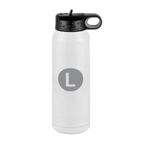 Thumbnail for Personalized Initial Water Bottle (30 oz) - New York Subway L Train - Right View
