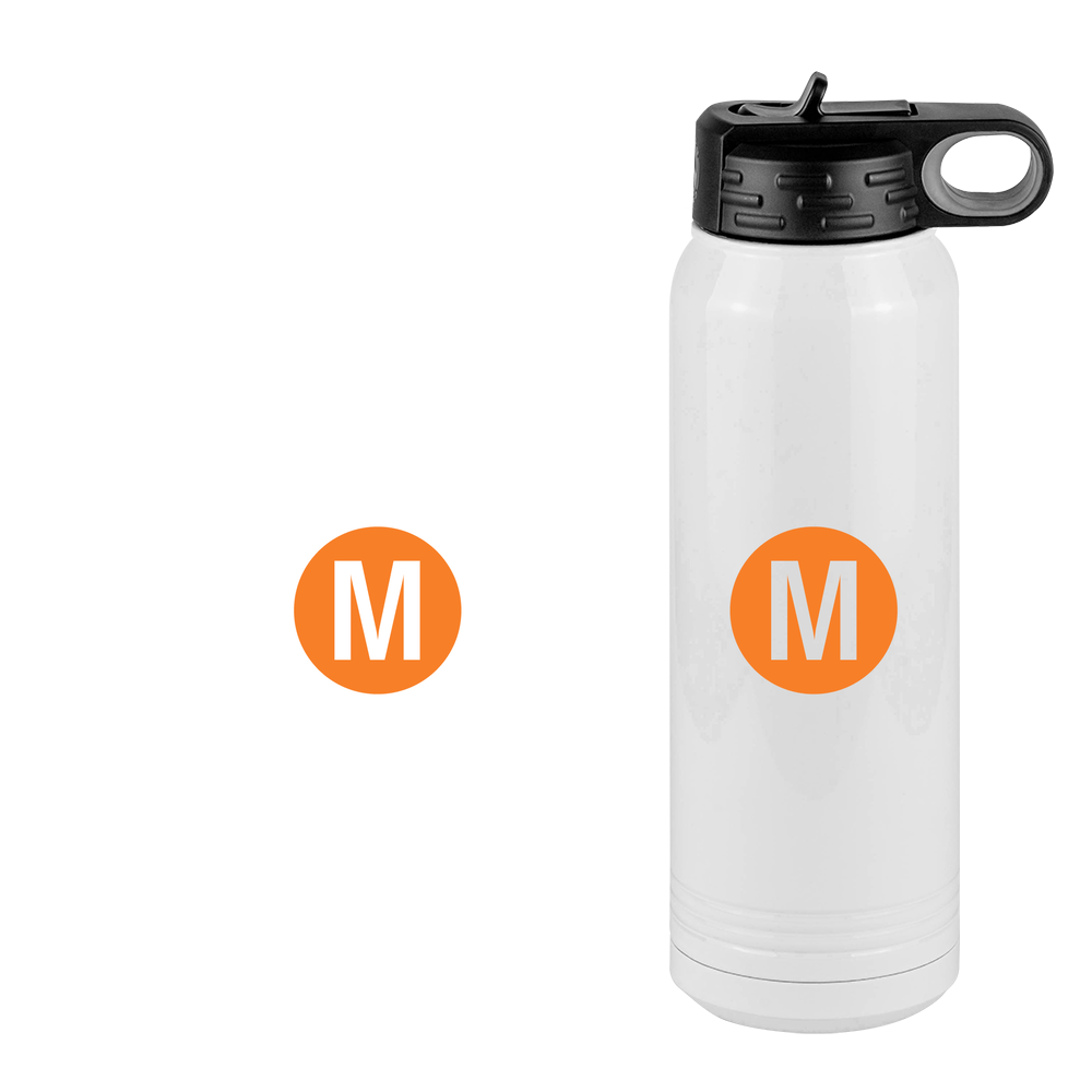 Personalized Initial Water Bottle (30 oz) - New York Subway M Train - Design View