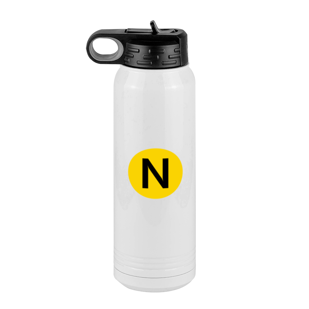 Personalized Initial Water Bottle (30 oz) - New York Subway N Train - Left View