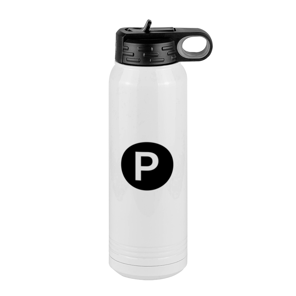 Personalized Initial Water Bottle (30 oz) - New York Subway P Train - Right View