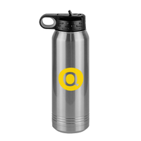 Thumbnail for Personalized Initial Water Bottle (30 oz) - New York Subway Q Train - Left View