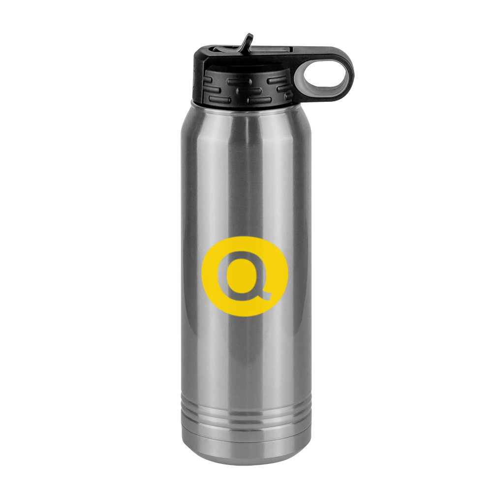 Personalized Initial Water Bottle (30 oz) - New York Subway Q Train - Right View