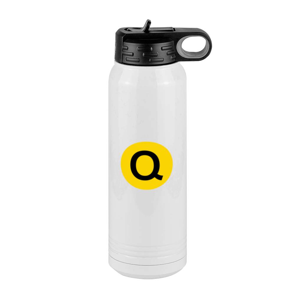 Personalized Initial Water Bottle (30 oz) - New York Subway Q Train - Right View