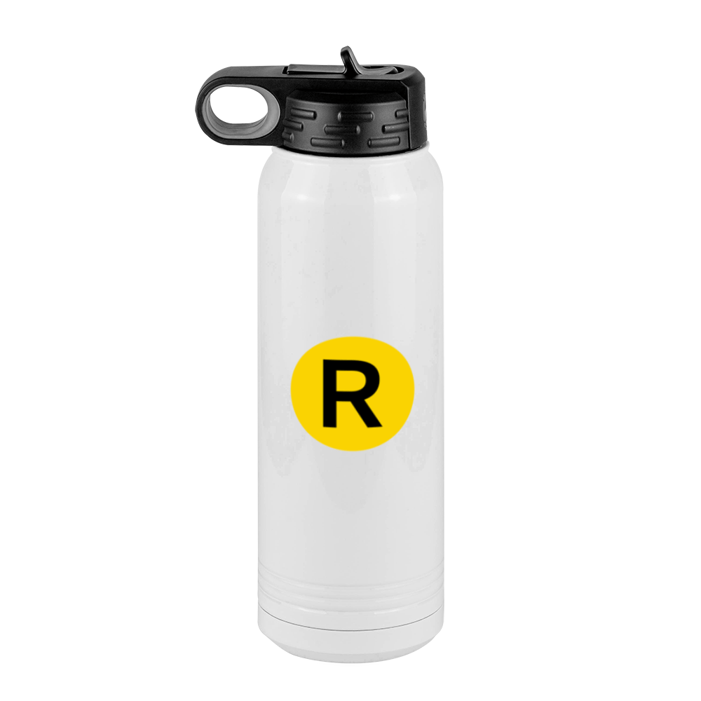 Personalized Initial Water Bottle (30 oz) - New York Subway R Train - Left View