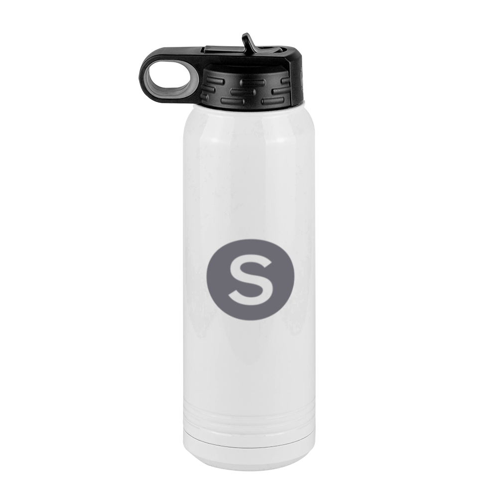 Personalized Initial Water Bottle (30 oz) - New York Subway S Train - Left View