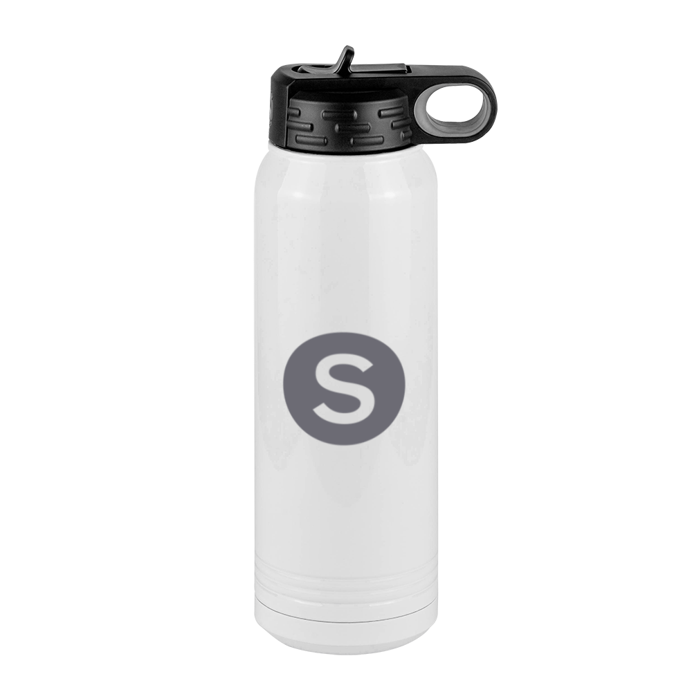 Personalized Initial Water Bottle (30 oz) - New York Subway S Train - Right View