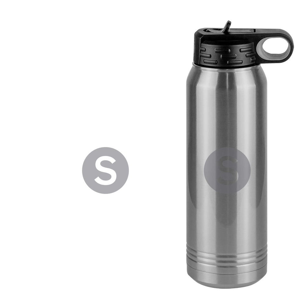 Personalized Initial Water Bottle (30 oz) - New York Subway S Train - Design View