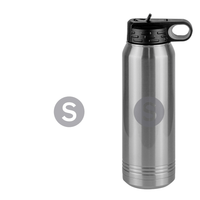 Thumbnail for Personalized Initial Water Bottle (30 oz) - New York Subway S Train - Design View