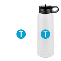 Thumbnail for Personalized Initial Water Bottle (30 oz) - New York Subway T Train - Design View