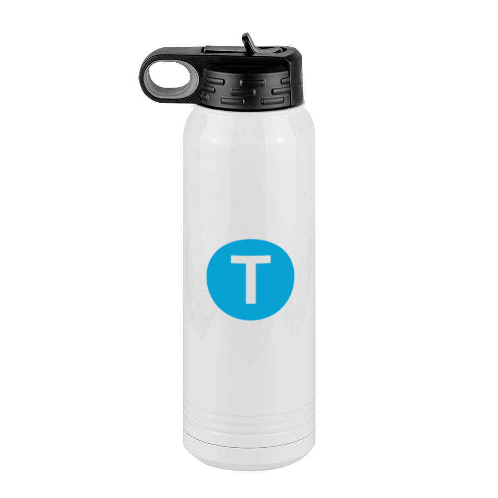 Personalized Initial Water Bottle (30 oz) - New York Subway T Train - Left View