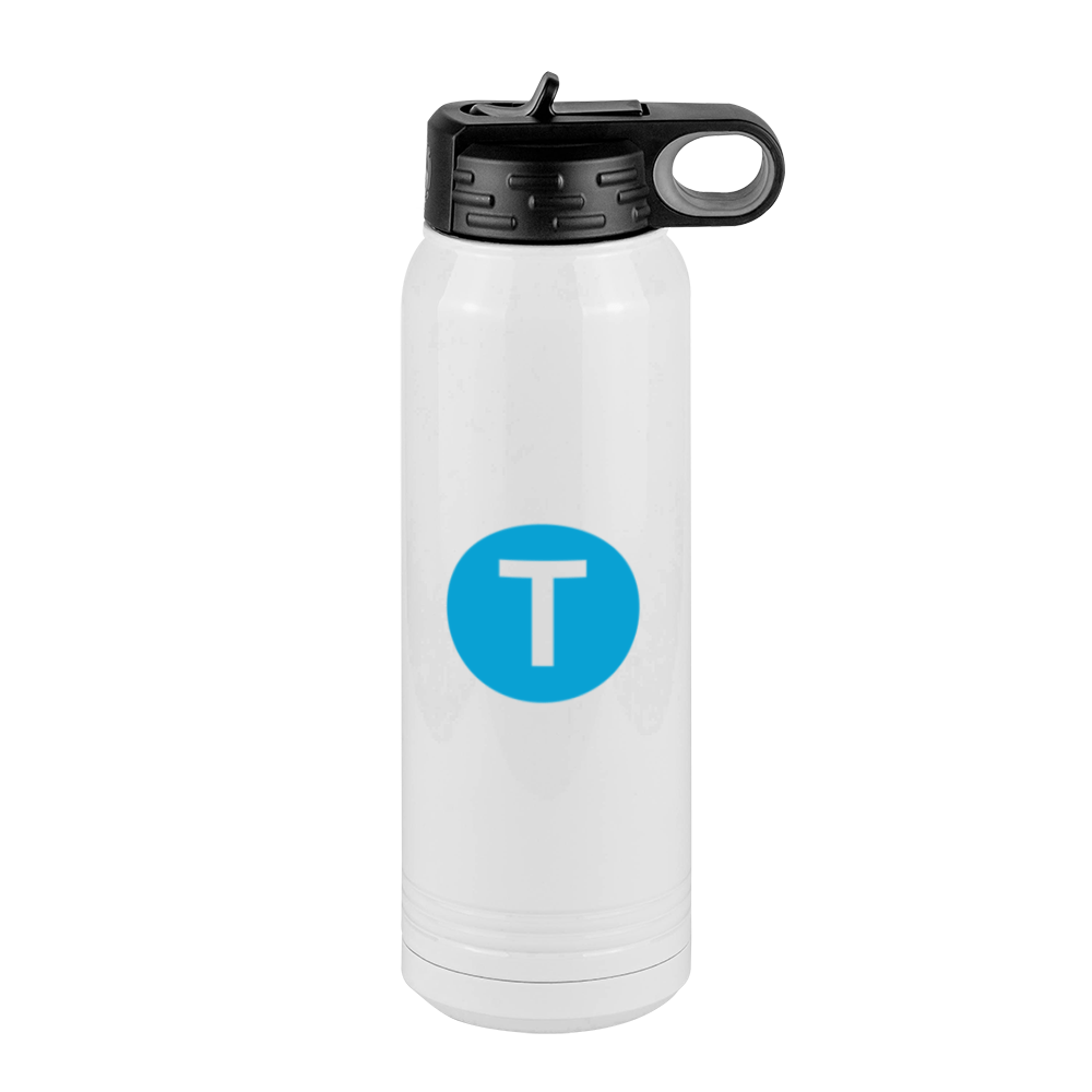 Personalized Initial Water Bottle (30 oz) - New York Subway T Train - Right View