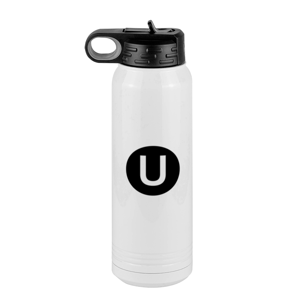 Personalized Initial Water Bottle (30 oz) - New York Subway U Train - Left View